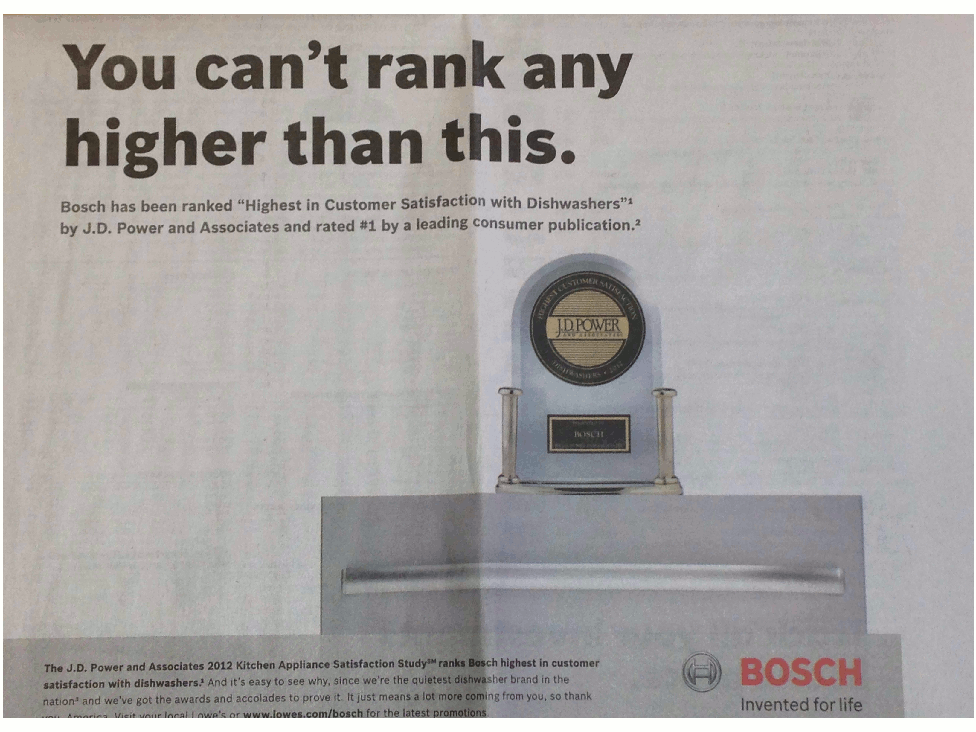 Press extract : Bosch is n°1 in customer satisfaction