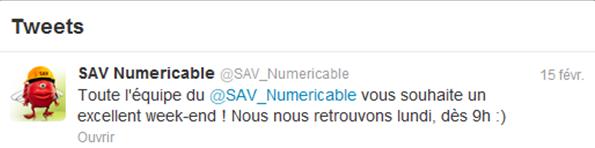 tweet de NUMERICABLE